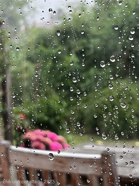 Regen auf frisch geputzen Fensterscheiben