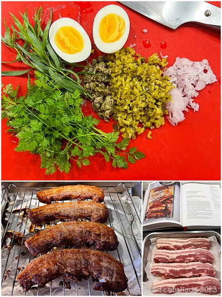 Making of Salat mit Schweinebauch, Kartoffeln und Sauce gribiche